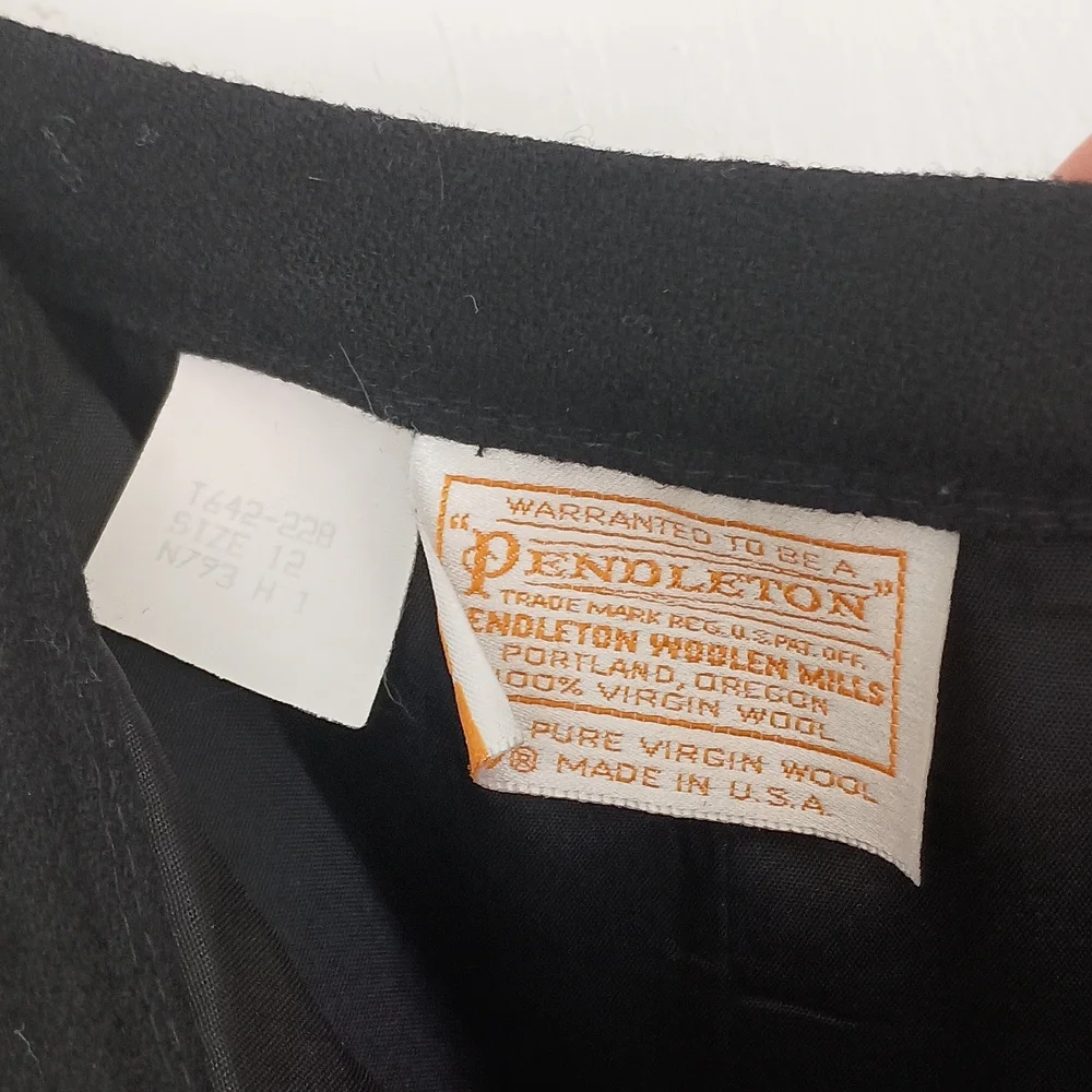Vintage Pendleton 100% Wool Midi Pencil Skirt
